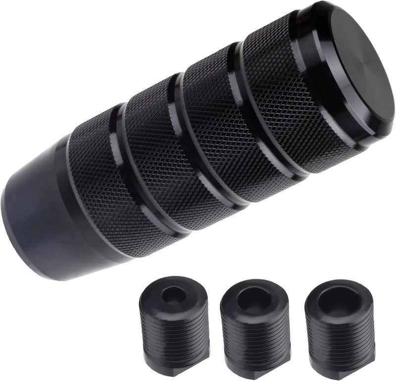 ecocstm Car Shifter Knob, Aluminum Gear Shift Style Knobs, 3.74" Black Shift Knob with 3 Threaded Adapters M8 M10 M12 x 1.25 Fit Universal Manual Transmission, Automotive, Trucks - Image 1